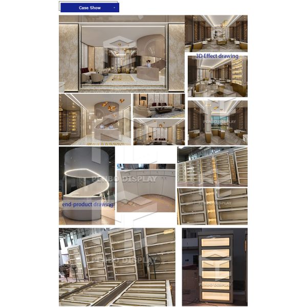 3D Design ODM Jewelry Shop Furniture Showroom Jewellery Vitrine Powder Coated
