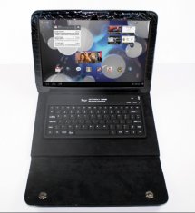 PU leathe cover 450mAh xoom keyboard case with clip T10KB