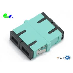 China Optical Fiber Adapter OM3 SC - SC Duplex Aqua Color Plastic Long Life With Reduced Flange on sale