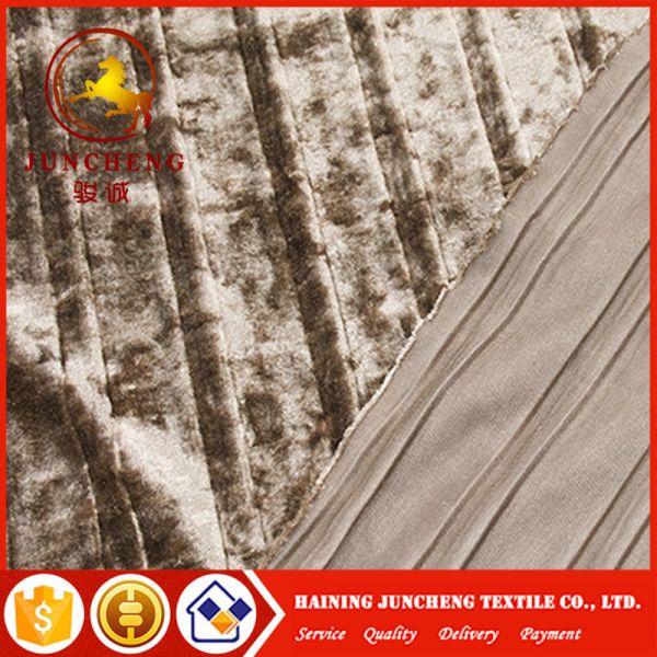 2018 New Style elastic crepe ice crushed stripe velvet for dress