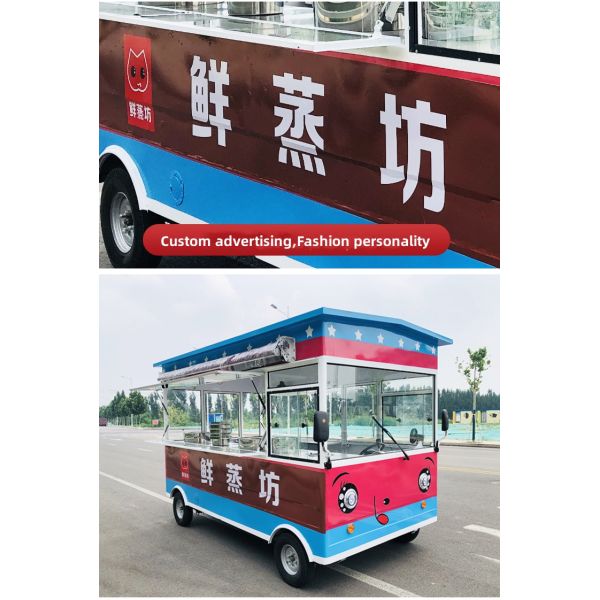 Outdoor Fast Food Carts Crepe Food Truck with Snack Mobile Kitchen Cooking Equipments