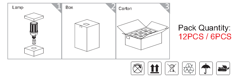 IP65 3000k-5000k 360 Degree E26 Led Corn Bulb 4680 Lumen CRI >80