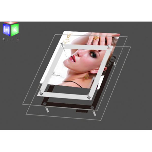 Custom Menu Slim Crystal LED Light Box Backlit Acrylic Sheet Wall Mounting