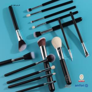 China Black Powder Makeup Brushes Set With Foundation Eyeshadow Fluffy on sale