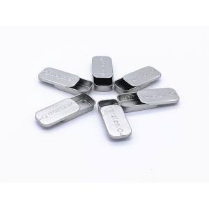 Unprinted Silver Rectangular Small Tin Containers / Boxes With Sliding Lid