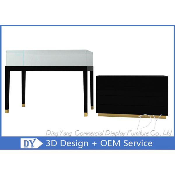 Buy Customizable Attractive Jewelry Showcase Display With MDF + Tempered Glass at wholesale prices