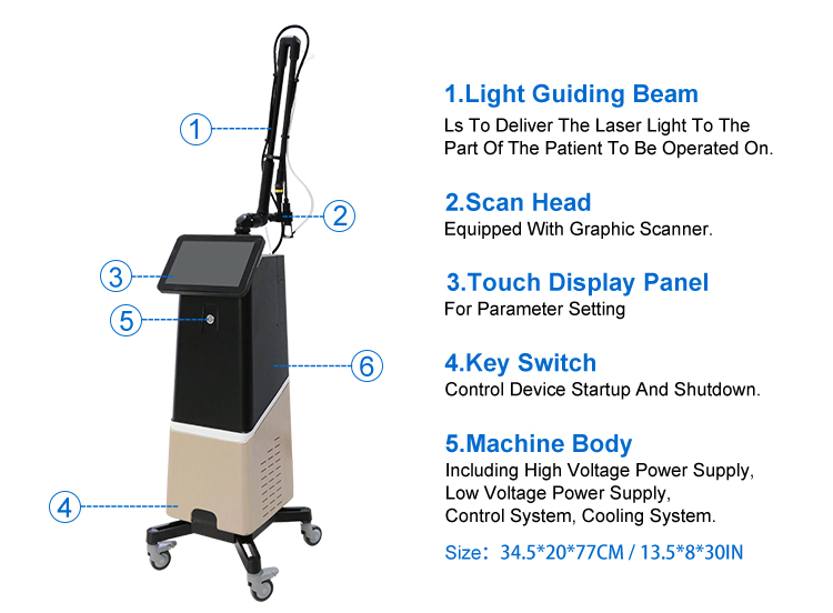 CO2 Fractional Laser Beauty Machine Medical Grade Vaginal Tightening Gynecology Aesthetic Vulva Rejuvenation