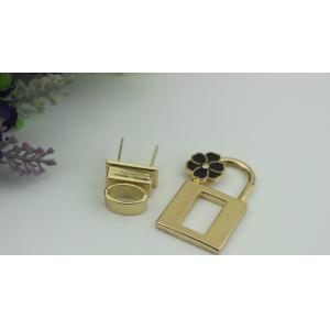 Beautiful flower decorative gold zinc alloy handbag turn twist locks