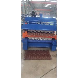 Full Automatic Tile Roll Forming Machine PLC Control Hydraulic Cut Device