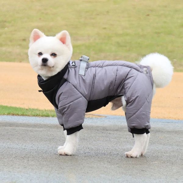 Cozy Down Puffer Jacket For Dogs Reflective Strip Waterproof