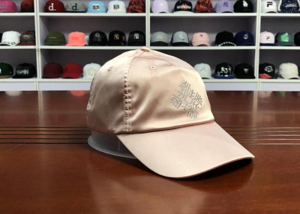 Hot Sales ACE Unisex Adjustable Rhinestone Embroidery Logo Satin Fabric Soft Design Baseball Cap Curve Hat