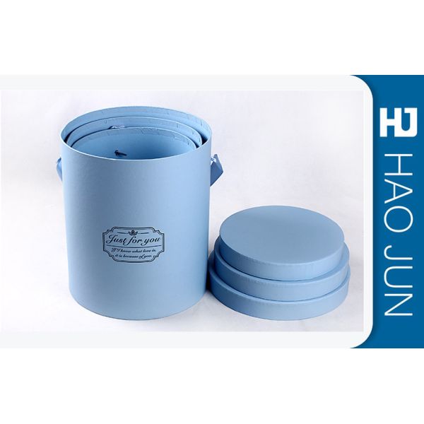 Buy Cylinder / Round Cardboard Flower Boxes With Lids , Matt Lamination at wholesale prices