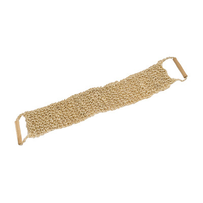 Buy Rough Bamboo Fiber Bath Back Scrubber Strap With Wooden Handle at wholesale prices