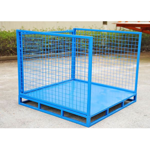 Buy Detachable Side Pallets Cage Stillage Crates With Wire Mesh Panel at wholesale prices
