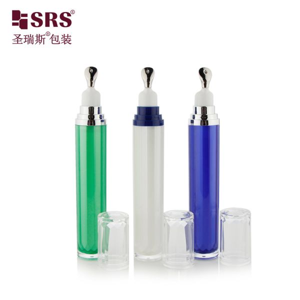 LR001-15ML Painted Custom Color Acrylic Outer Bottle With Metal Applicator For Eye Cream Cosmetic Luxury Packaging