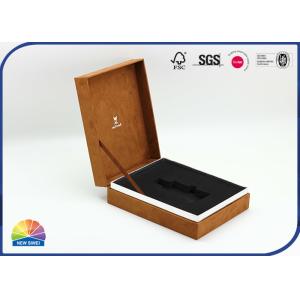 Retro Style Biodegradable Hinged Lid Gift Box For Glass Bottle