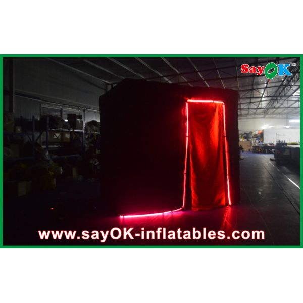 Small Photo Booth Black Photobooth Inflatable Advertising Tent Lead Free Durable