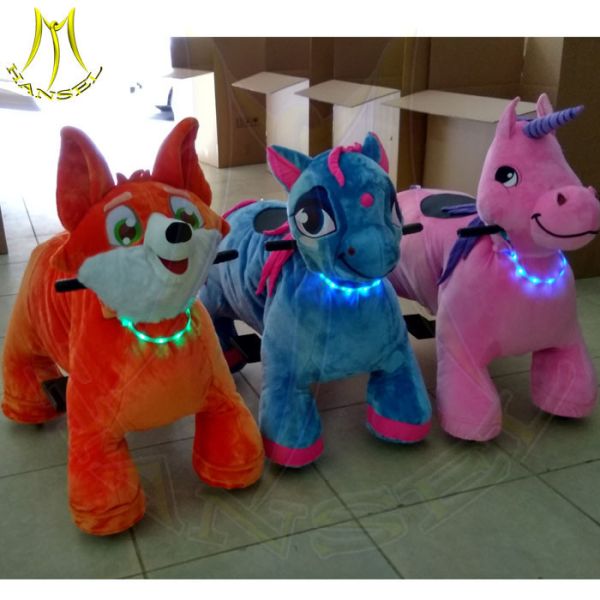 Buy Hansel kiddie ride on animal control box and ridable plush animal scooter with zoo animal set toy for mall made in china at wholesale prices