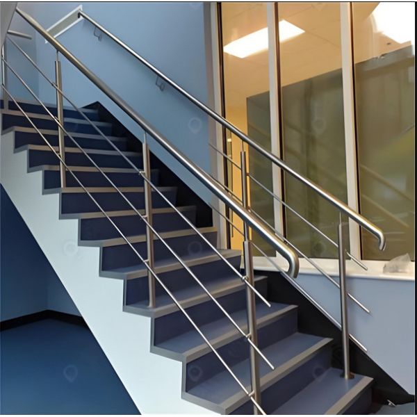 Powder Coated Aluminum Stair Railing in Silver for Residential and Commercial
