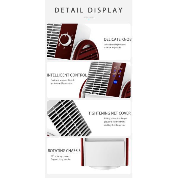 Portable Bladeless Air Circulation Fan with 1-10 Hours Timing and Digital Control