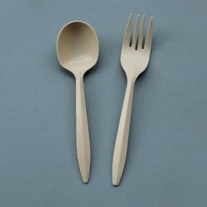 Disposable Degradable Cornstarch Primary Color 16cm Knife And Fork Spoon Chinese
