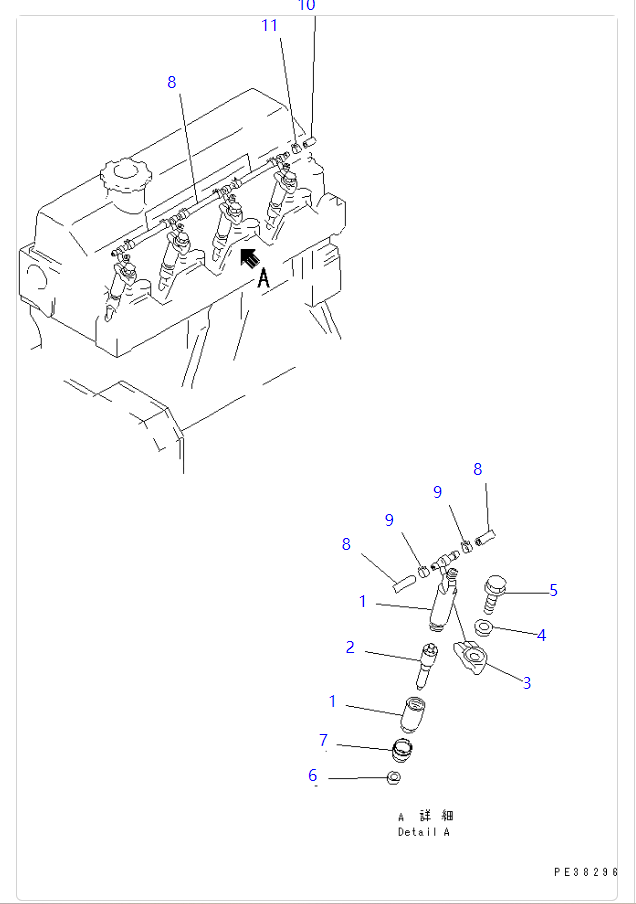 6206-11-3100 6206113100 Nozzle Holder Assy For KOMATSU Excavators 4D95L 6D95L S4D95L S6D95L