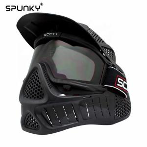 Durable Paintball Tactical Full Face Mask With Double Lens Goggles