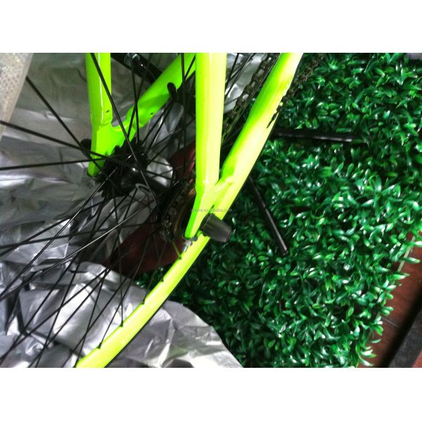 Color 700C Green Single Speed Fixie Gear Bike with Neon Nights Glow-in-the-Dark Paint