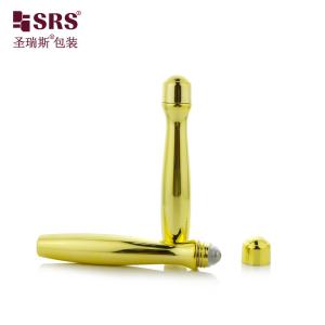 SRS8447-15ML Metalized Shiny Gold Empty PETG Plastic Roll On Bottle For Eye Gel