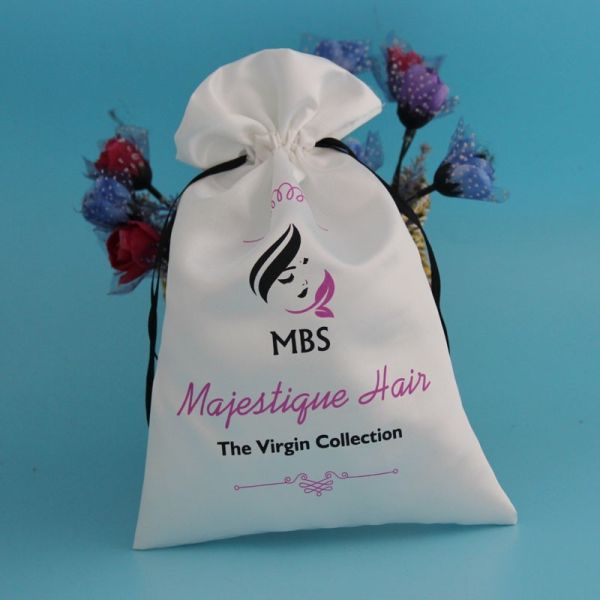 Satin Hair Extension Storage Bag , Small Size Jewellery Packaging Pouch