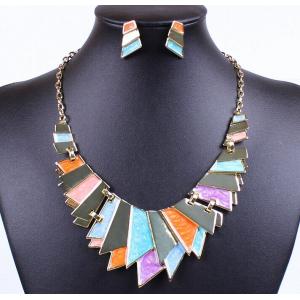 China Europe and the United States exaggerated color drip Necklace with earrings on sale