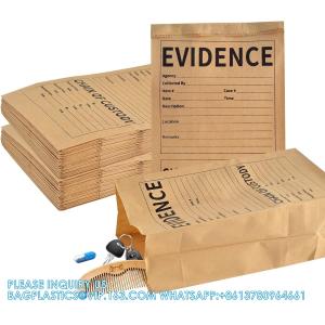 Pack Paper Police Evidence Bags 9.45 * 5 * 3 Inch Crime Scene Paper Evidence Bag