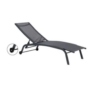 China Heavy Duty Fabric Foldable Sun Lounger Adjustable Beach Lounge Chair on sale