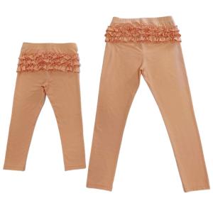 Soft Hand Feel and Ruffle Design Baby Long Pants for Baby Girl in Casual Style