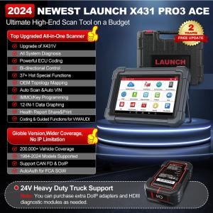 2024 New LAUNCH X431 PRO3 ACE 10.1 INCH Car Diagnostic Tools CAN FD OBD OBD2