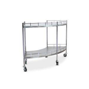 Medical Stainless Steel 304 Fan Shape Instrument Trolley On Casters