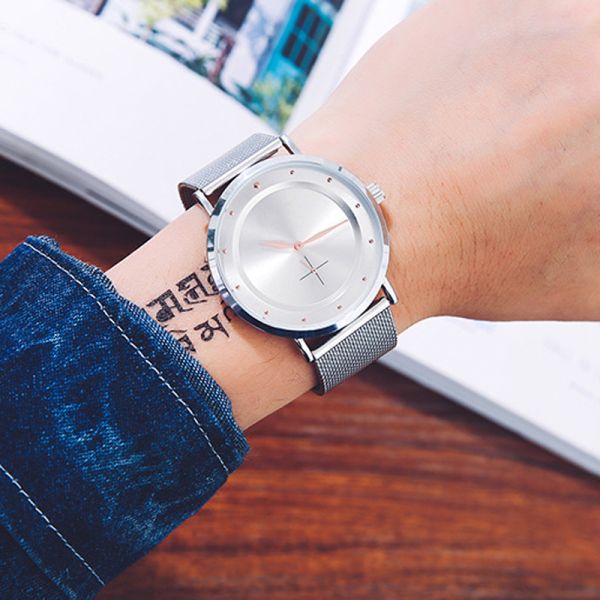 Steel Mens Mesh Strap Watches 3BAR Waterproof 8mm Thickness