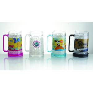 Quality 450ml Frosty mug with gel/lenticular freezer mug/beer mug for sale