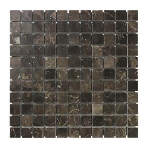 1X1 inches Squre Design Chinese Dark Emperador marble stone mosaic for wall tile