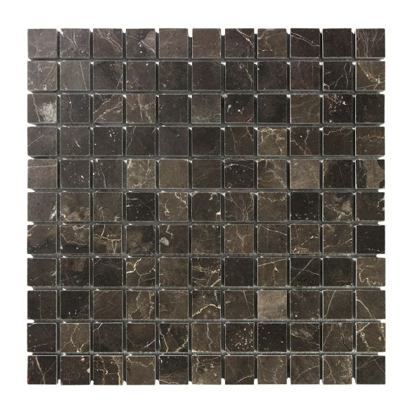 1X1 inches Squre Design Chinese Dark Emperador marble stone mosaic for wall tile