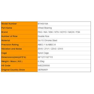 Wheel Hub Bearings Unit BTH 0018A Hub Bearing Replacement