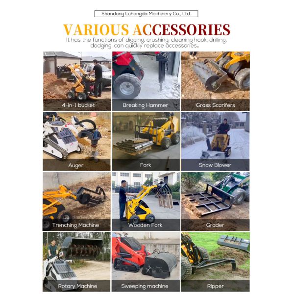 FREE SHIPPING China Track Wheel CE/EPA Mini Skid Steer Loader With Bucket