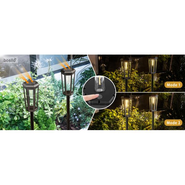 Solar Powered Outdoor Garden Lights in Black Waterproof and Sustainable Lighting Option