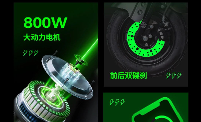 Electric motorcycle RY Motor 72V800W Battery 72V32AH Brake System Disc