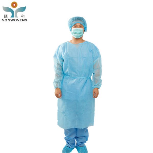 Level 2 PP PE Impervious Disposable Isolation Gown Medical SMS 120*140cm