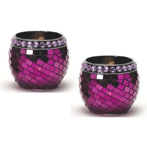 Quality Purple Mosaic Glass Votive Candle Holders for sale