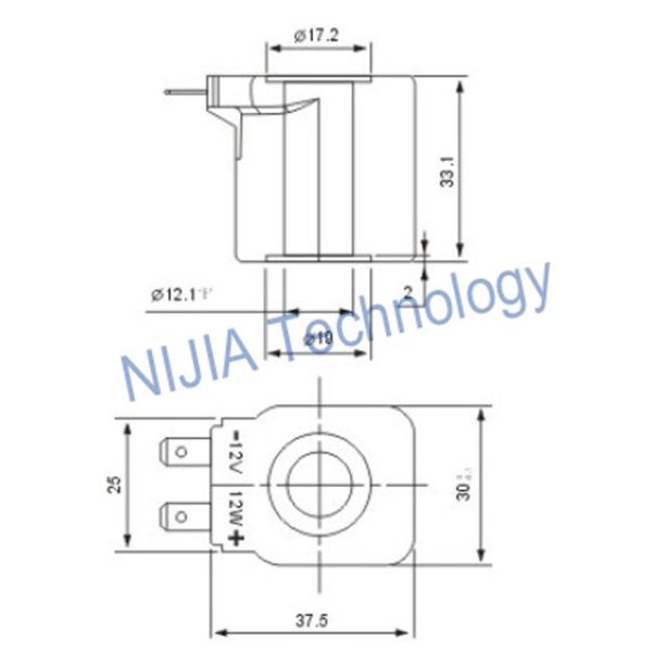 Tesmon Reducer Pressure Automotive Solenoid Car Valve Coil Φ 12.1 × 33.1mm