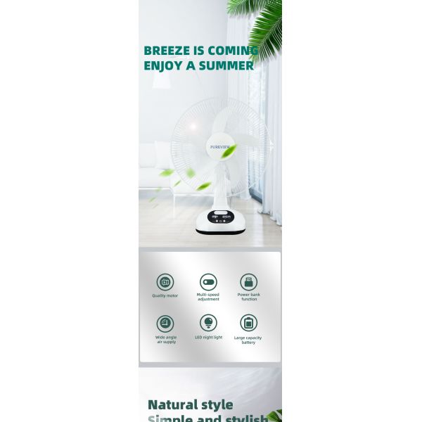 Table Solar Fan 12 inch Solar-Powered Energy-Saving Fan for Sustainable Clean Energy