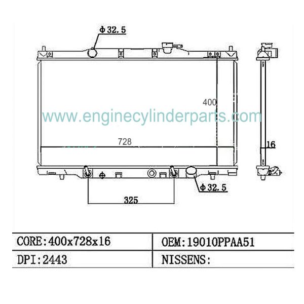 ISO Aluminum Car Radiator for Honda CRV ' 02 - 06 RD5 19010-PPA-A51