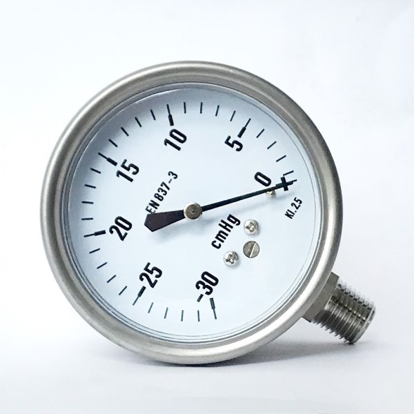 Buy -30 CmHg Capsule Low Pressure Gauge 316 SS Bellows Manometer Radial Mount at wholesale prices